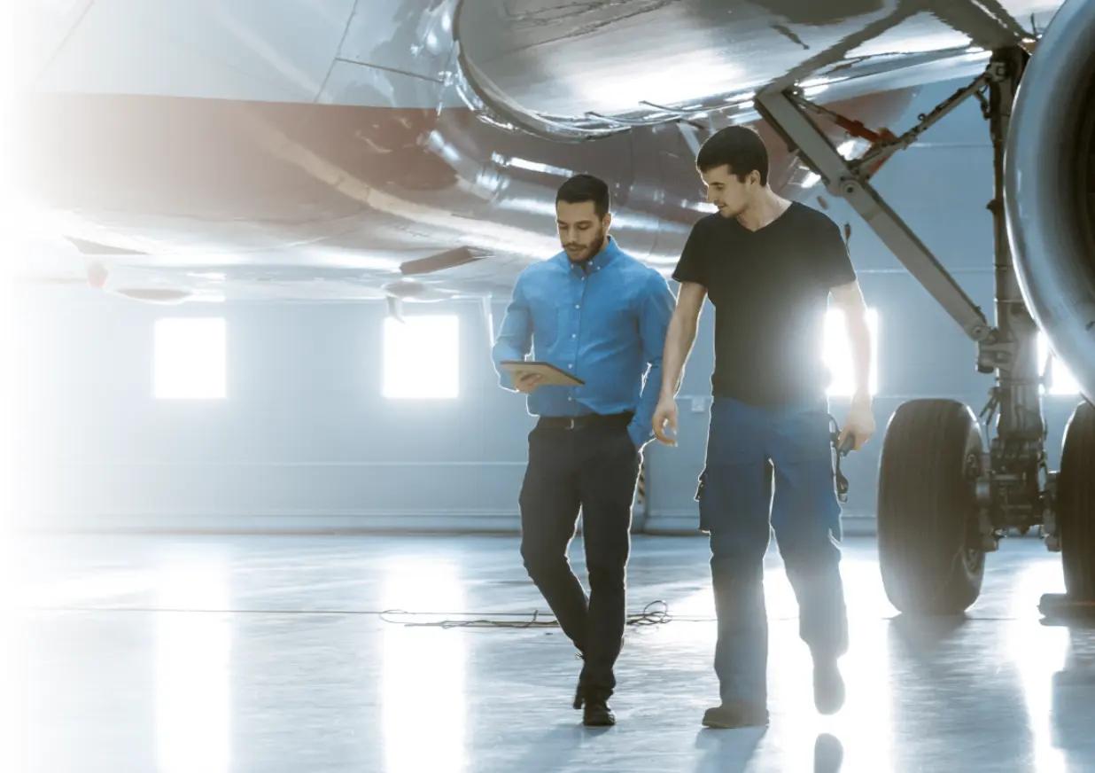 Men discussing safety.